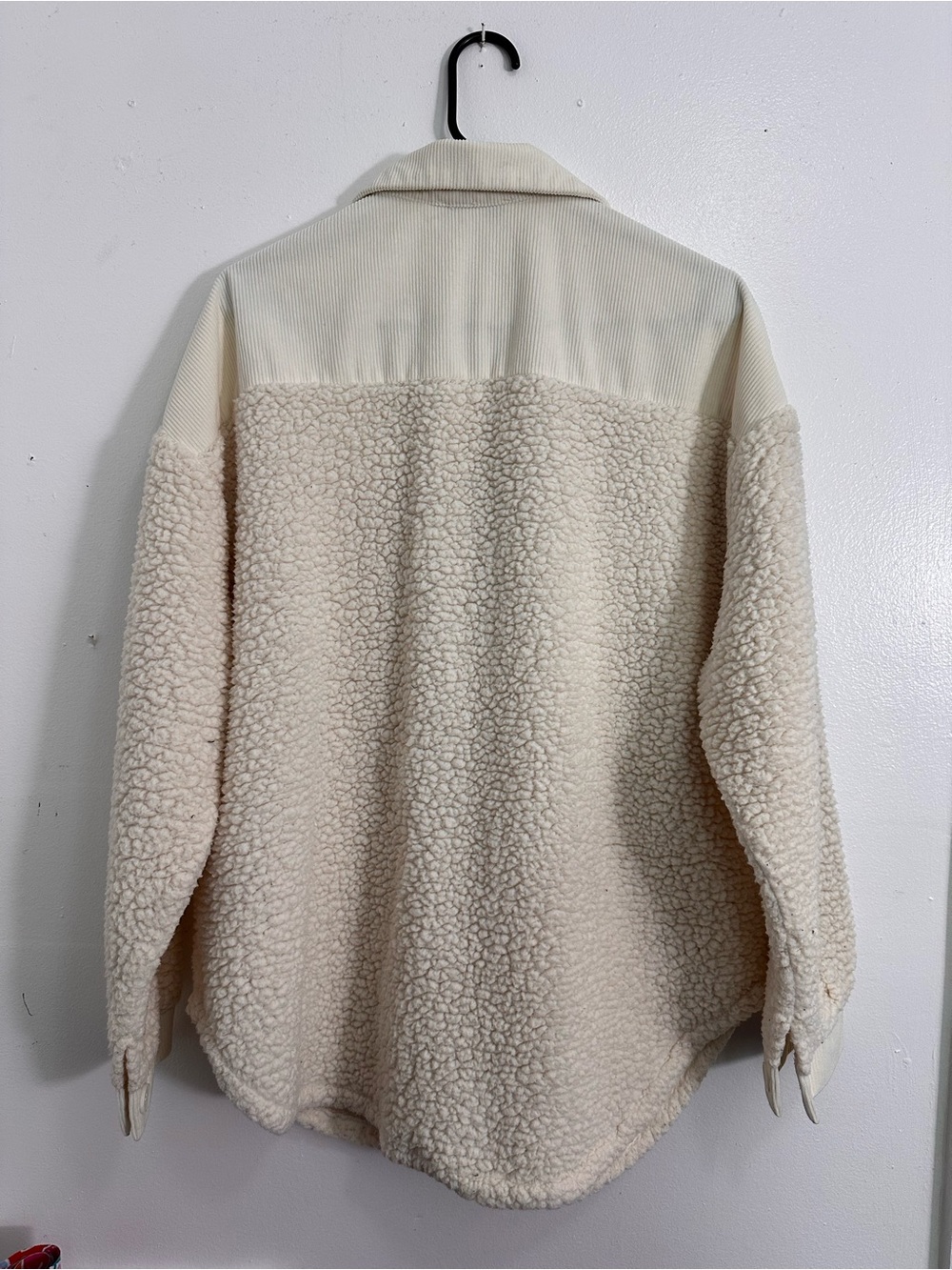 HYFVE Cream Teddy Button Up Sherpa Shacket Size M - Picture 6 of 6